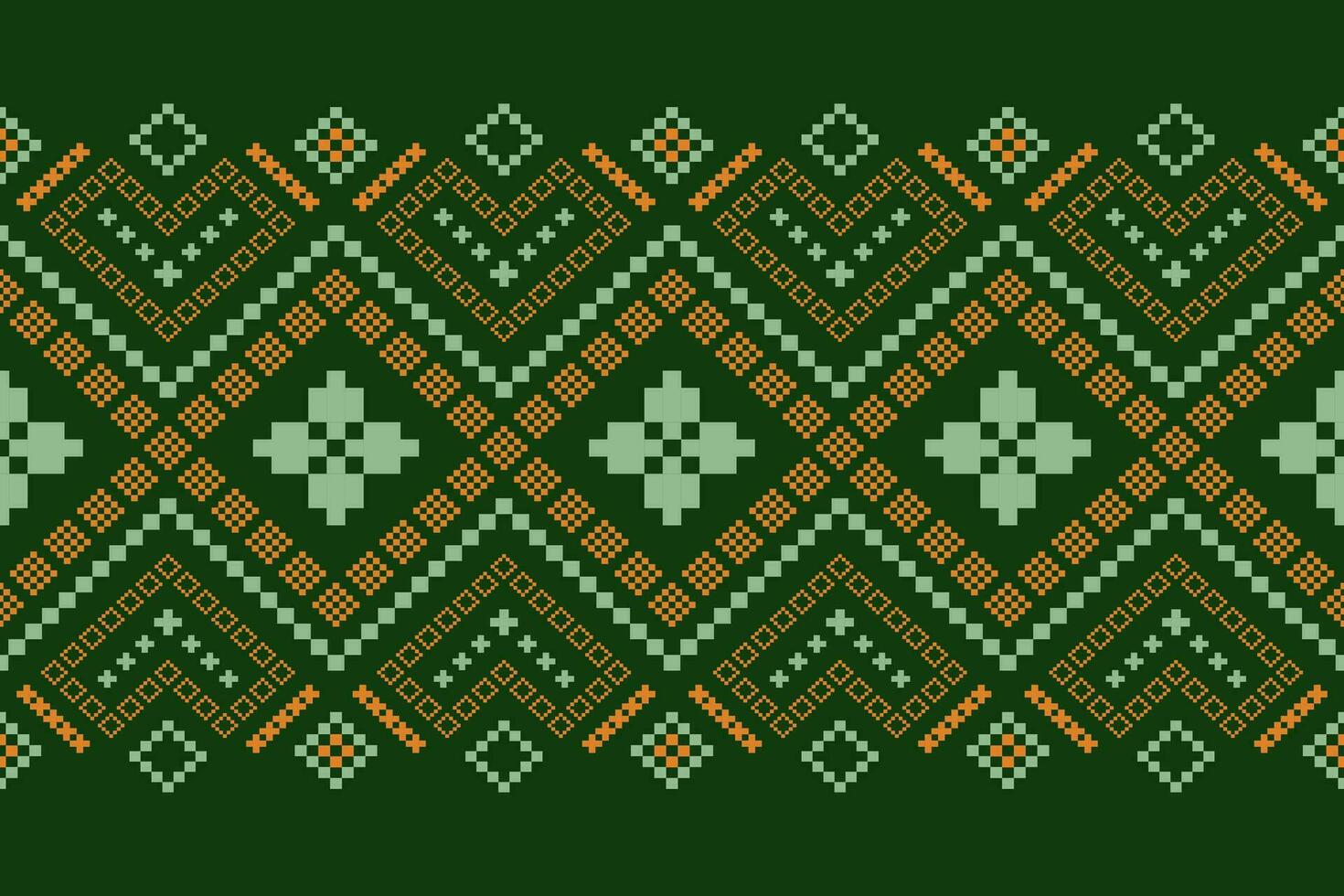 verde cruzar puntada vistoso geométrico tradicional étnico modelo ikat sin costura modelo frontera resumen diseño para tela impresión paño vestir alfombra cortinas y pareo de malasia azteca africano indio indonesio vector