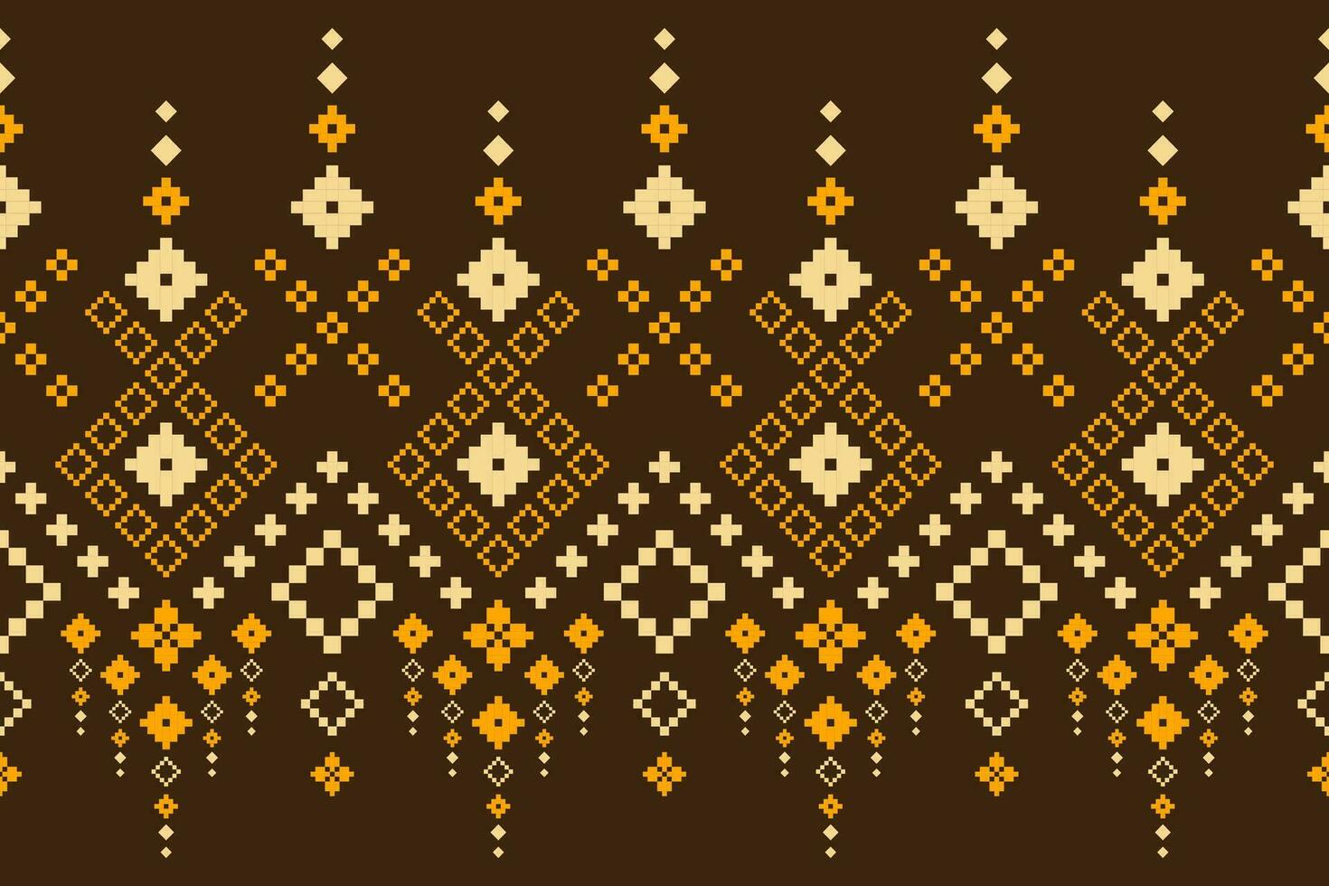 Nature vintages cross stitch traditional ethnic pattern paisley flower Ikat background abstract Aztec African Indonesian Indian seamless pattern for fabric print cloth dress carpet curtains and sarong vector