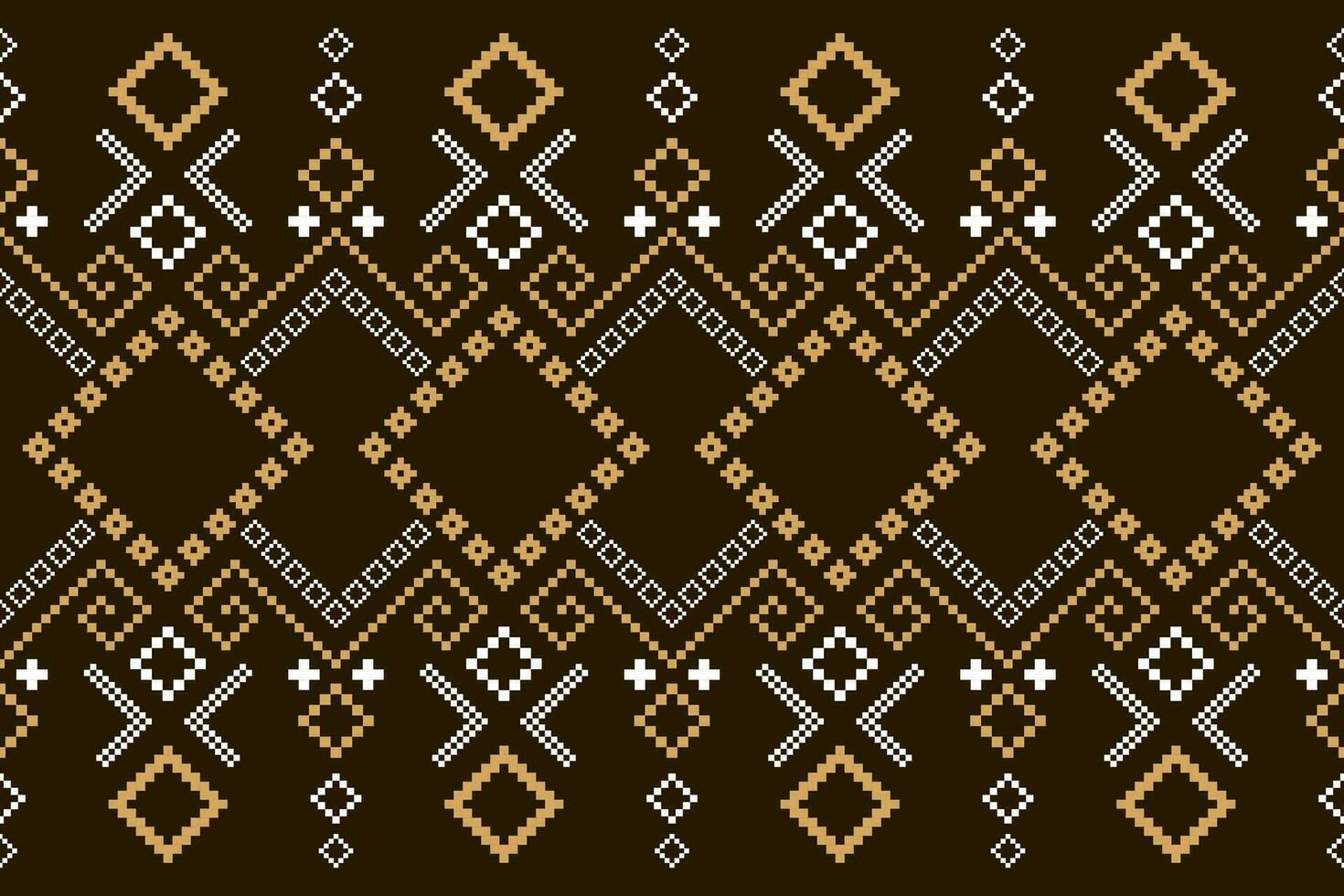 Nature vintages cross stitch traditional ethnic pattern paisley flower Ikat background abstract Aztec African Indonesian Indian seamless pattern for fabric print cloth dress carpet curtains and sarong vector