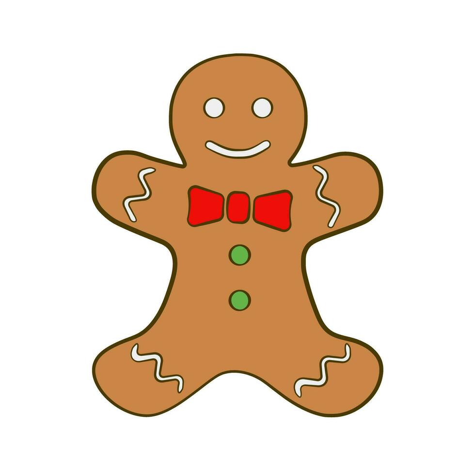 Gingerbread man. Cartoon. Vector illustration