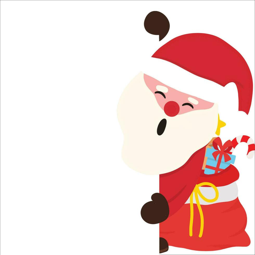 dibujos animados vector ilustración de Papa Noel claus regalos aislado