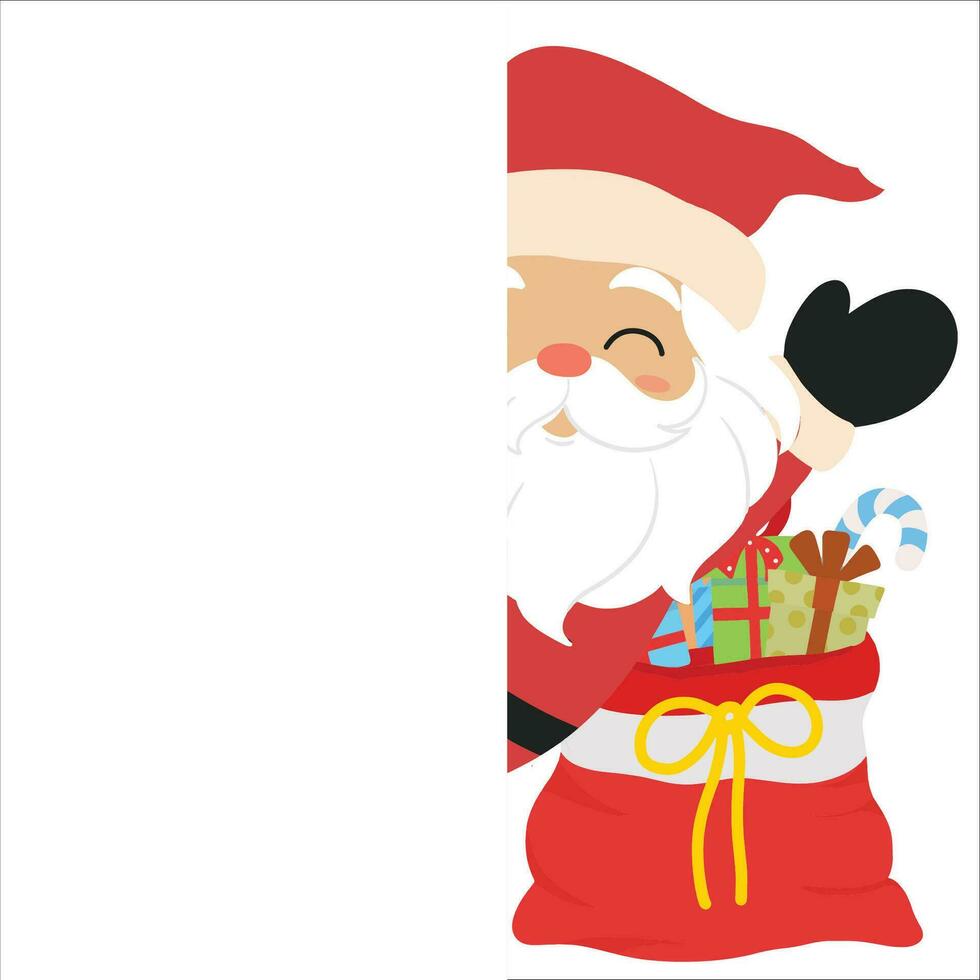 Cartoon vector illustration of Santa Claus presents isolated
