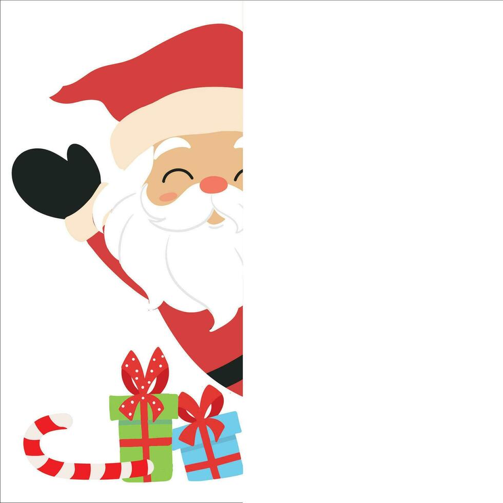 Cartoon vector illustration of Santa Claus presents isolated