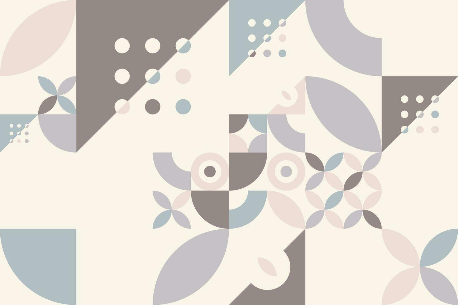 A soft-hued abstract design with minimalist geometric shapes, reflecting Bauhaus and Scandinavian styles. This artwork serves as a stylish backdrop with a vintage, modern flair vector