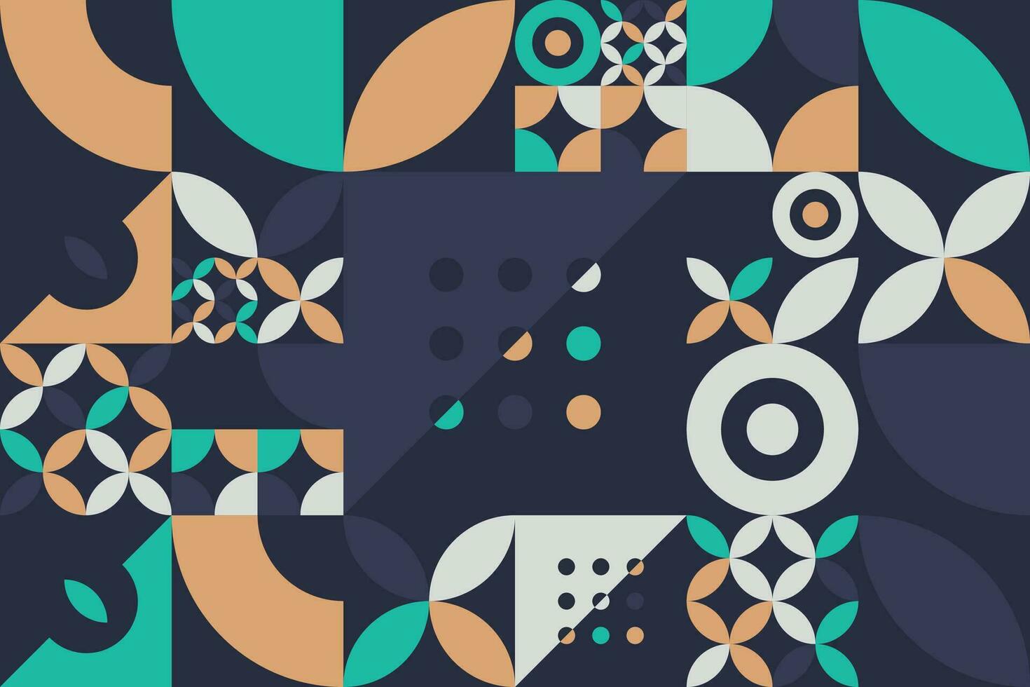 vibrante resumen diseño con un mezcla de geométrico formas en un Bauhaus y escandinavo inspirado estilo, Perfecto para moderno, de moda fondo de pantalla o un creativo, minimalista antecedentes vector