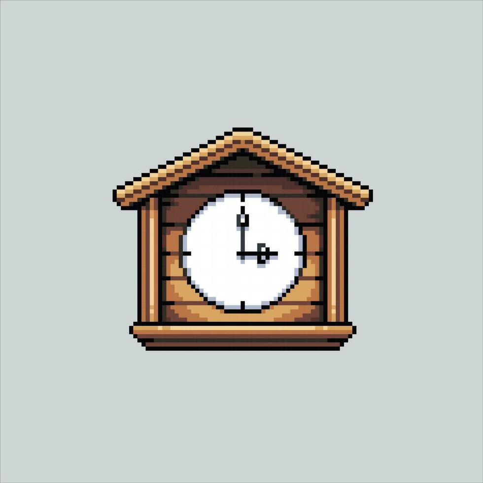 Pixel art illustration Clock. Pixelated Wall Clock. School wall Clock pixelated for the pixel art game and icon for website and video game. old school retro. vector