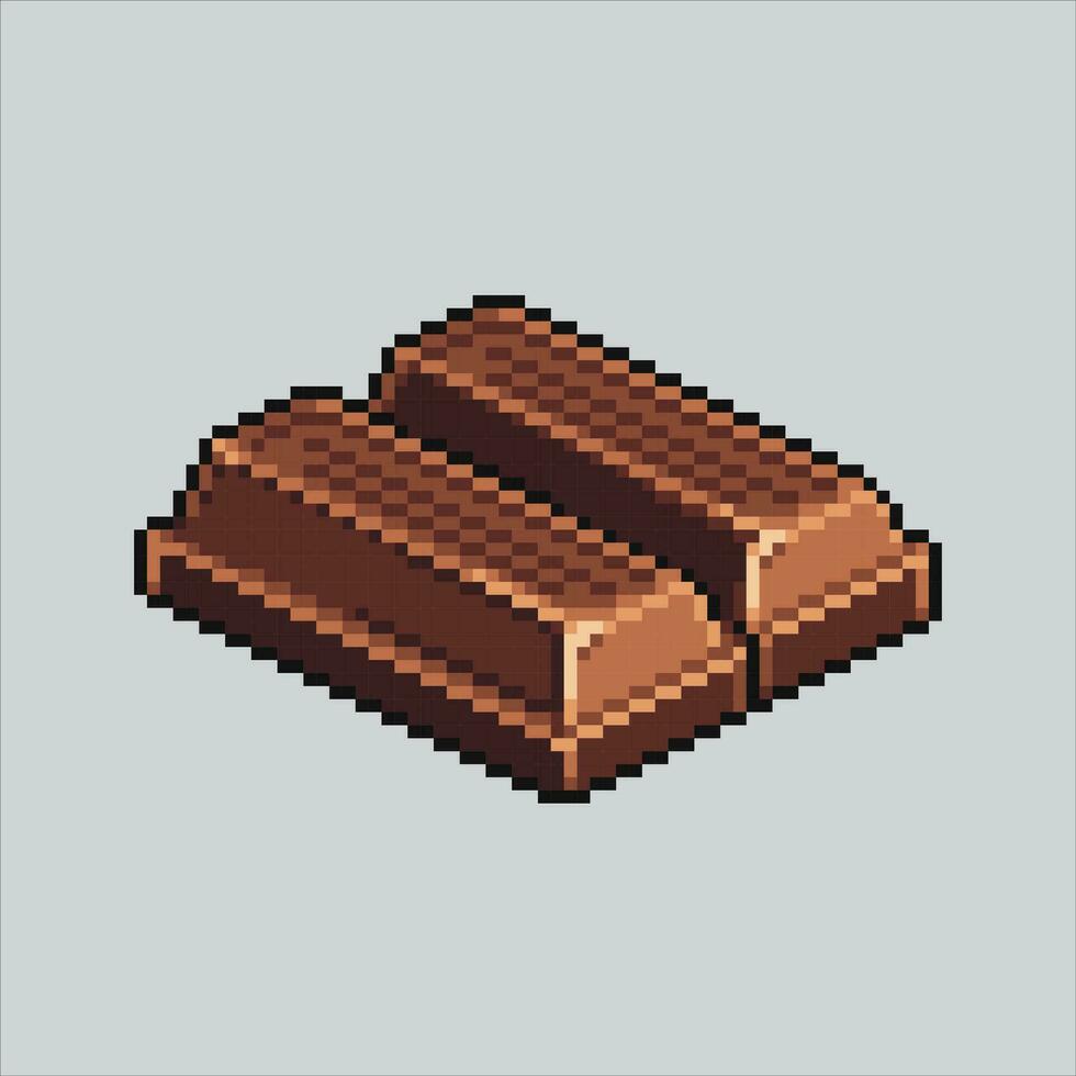 píxel Arte ilustración chocolate bar. pixelado chocolate bar. chocolate bar pixelado para el píxel Arte juego y icono para sitio web y vídeo juego. antiguo colegio retro vector