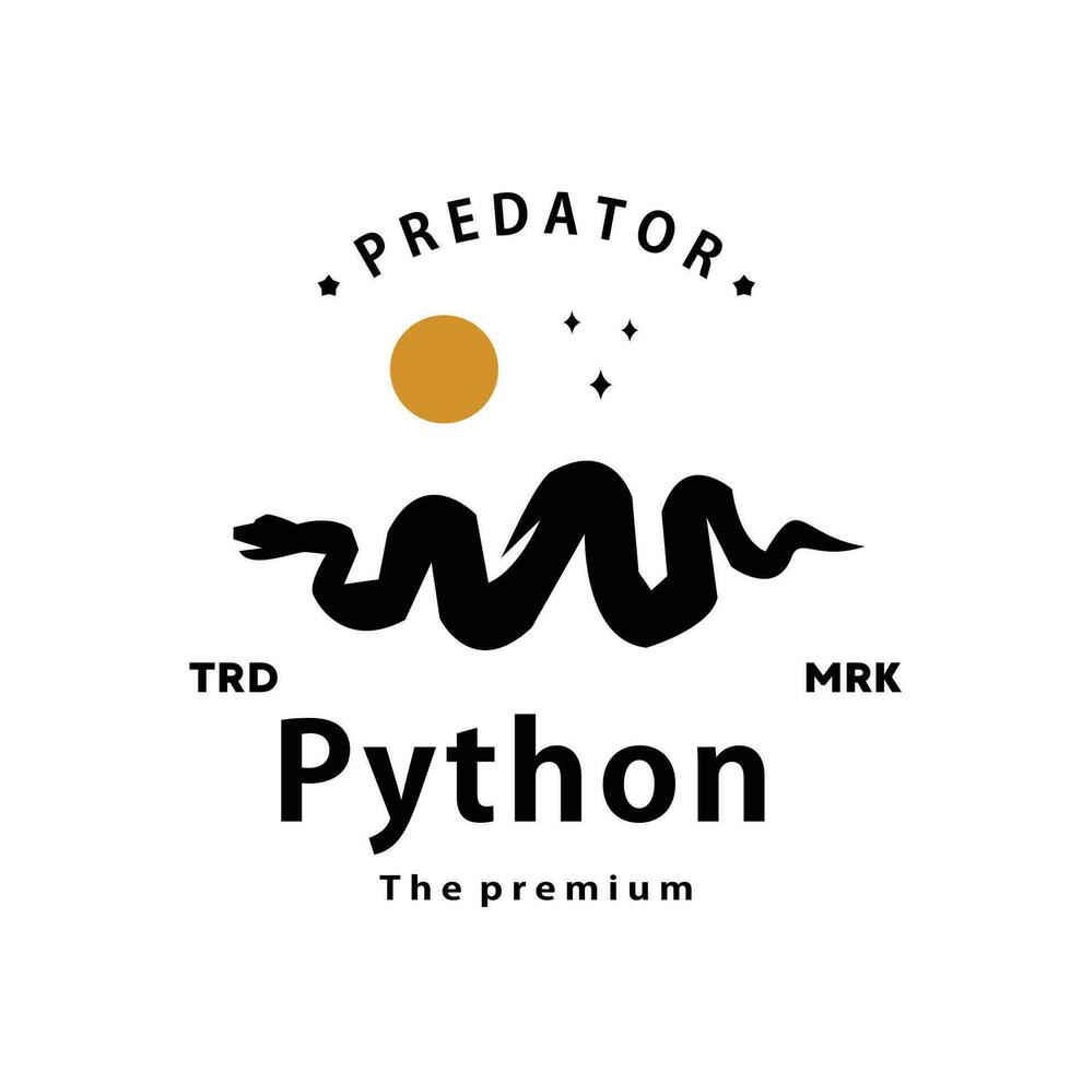 vintage retro hipster python logo vector silhouette art icon 34864687 ...