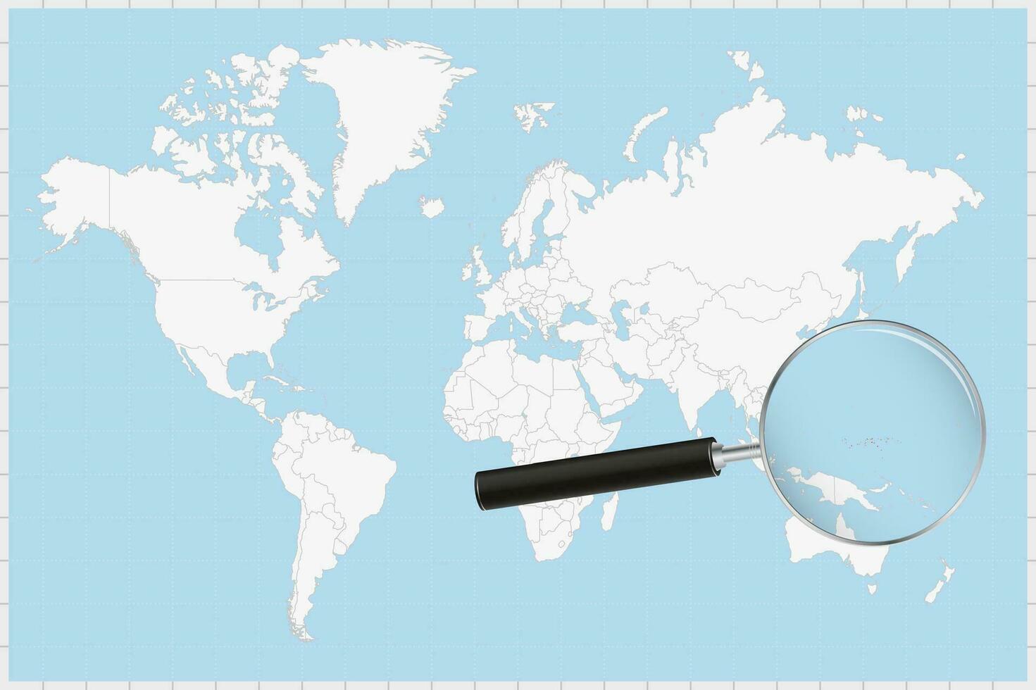 aumentador vaso demostración un mapa de micronesia en un mundo mapa. vector