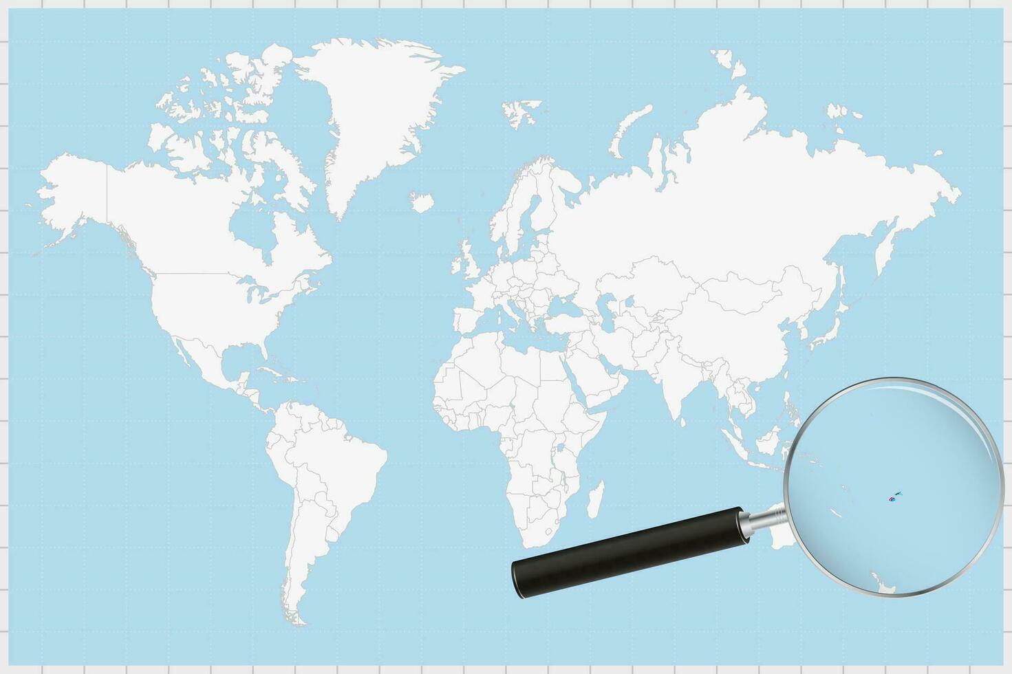 aumentador vaso demostración un mapa de Fiji en un mundo mapa. vector
