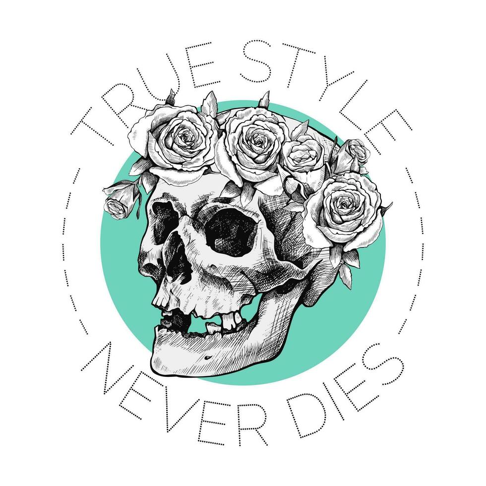 True style never dies. Slogan for t shirt template. vector