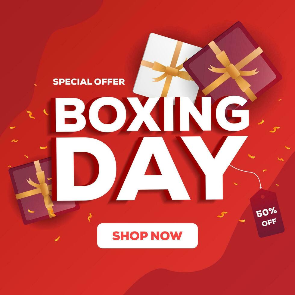 special offer boxing day sale, banner illustration design vector