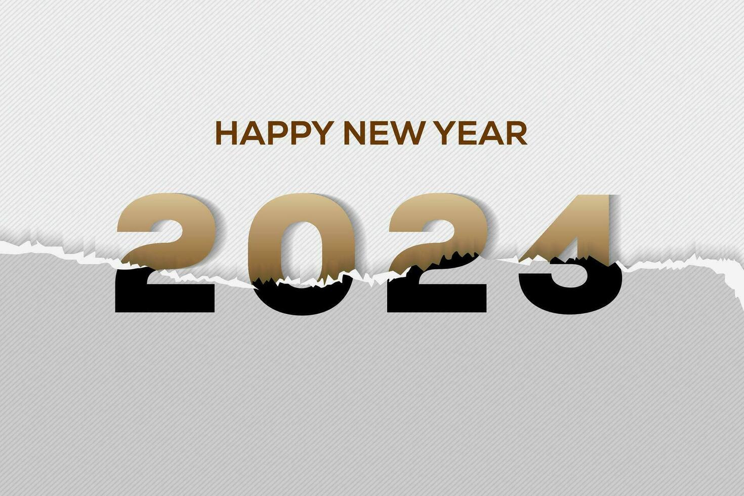 happy new year with torn paper effect changed from 2023 to 2024 vector