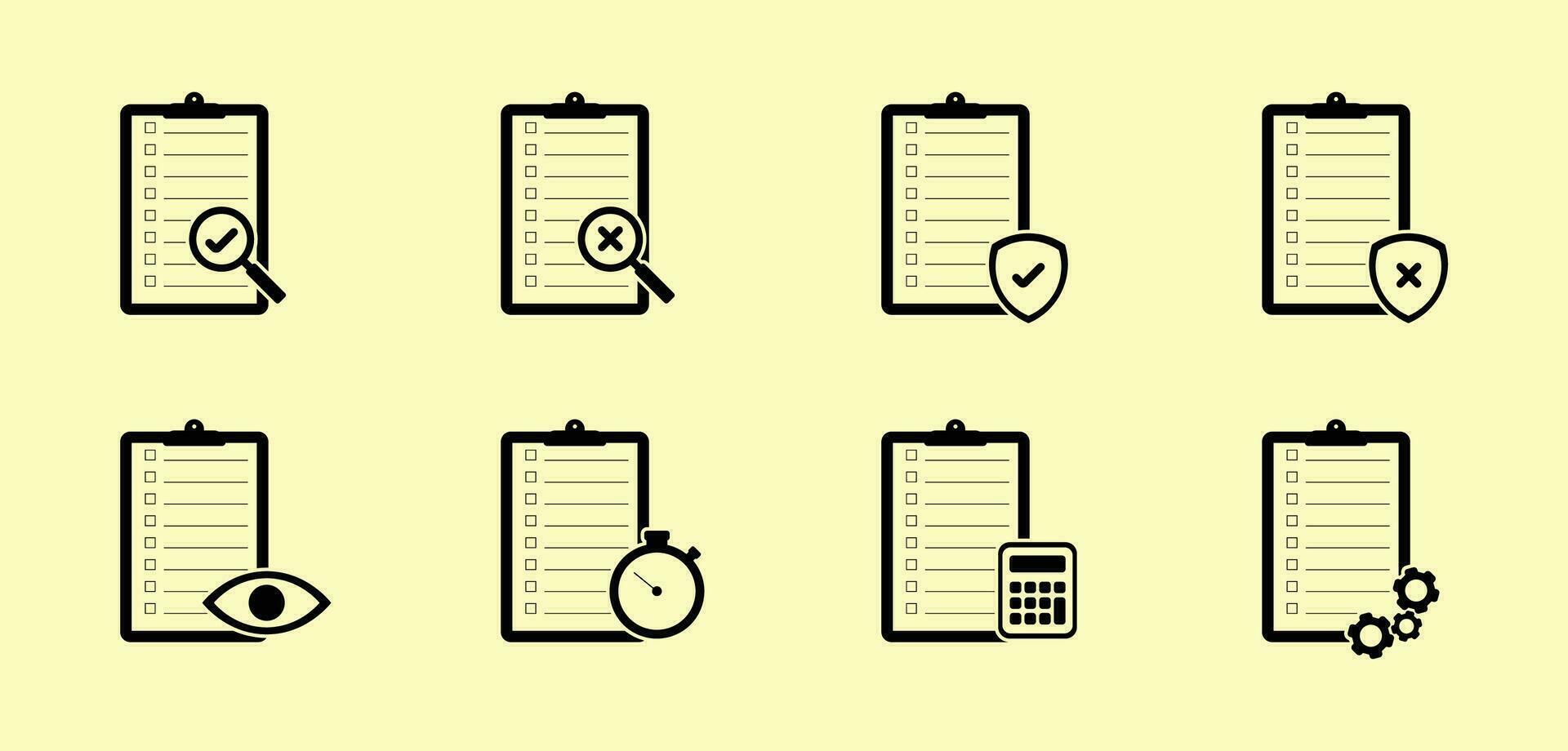 set of audit fill icon vector