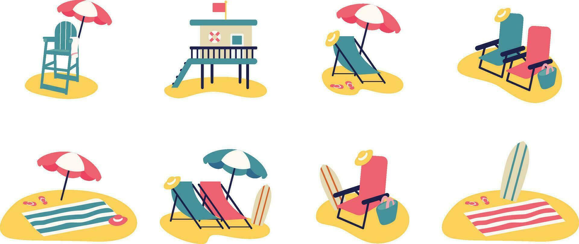 relax on the beach in summer vector