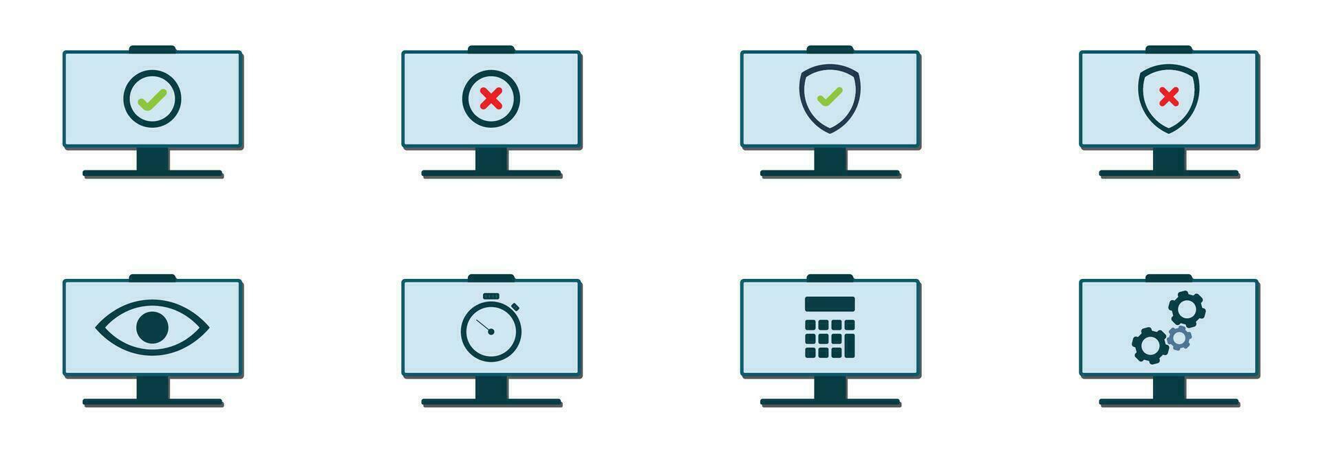 set of audit flat icon vector