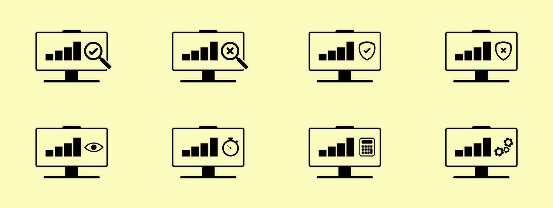 set of audit fill icon vector