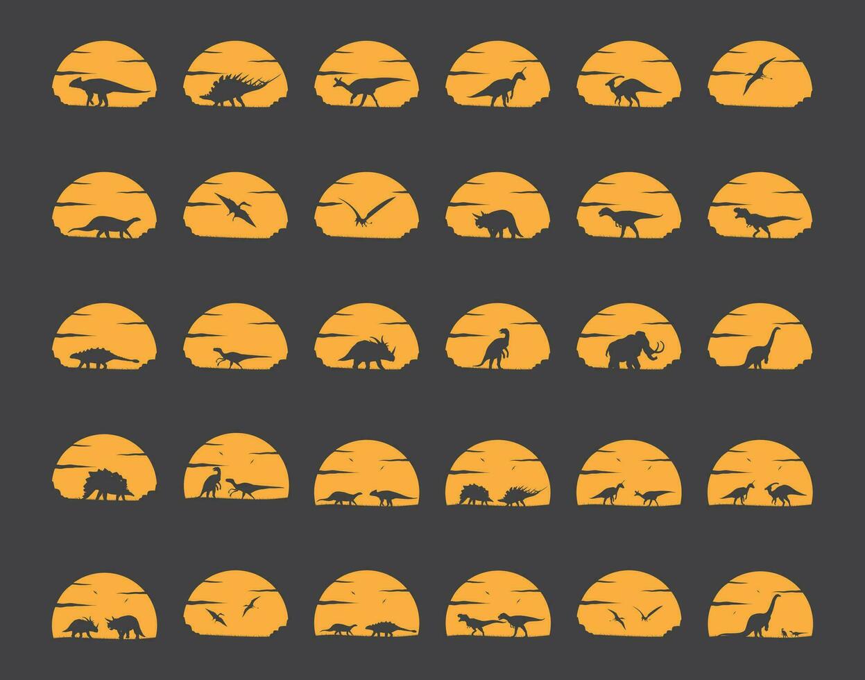 Prehistoric Dinosaur Silhouette 34865646 Vector Art At Vecteezy