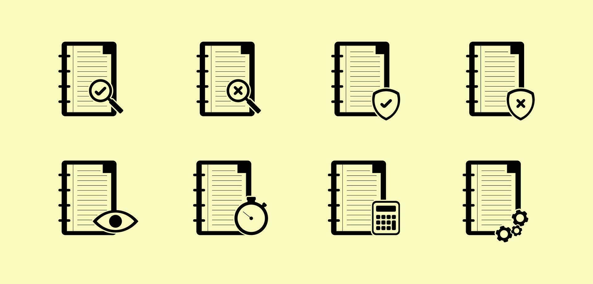 set of audit fill icon vector