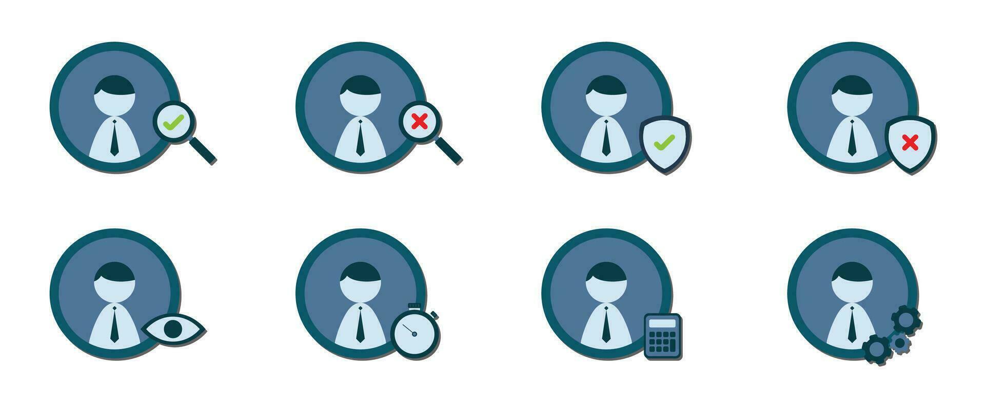 set of audit flat icon vector