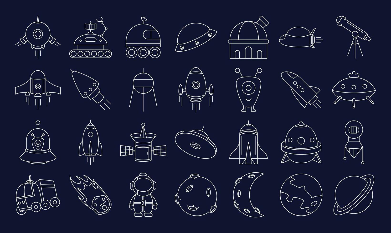 funny space icon outline vector