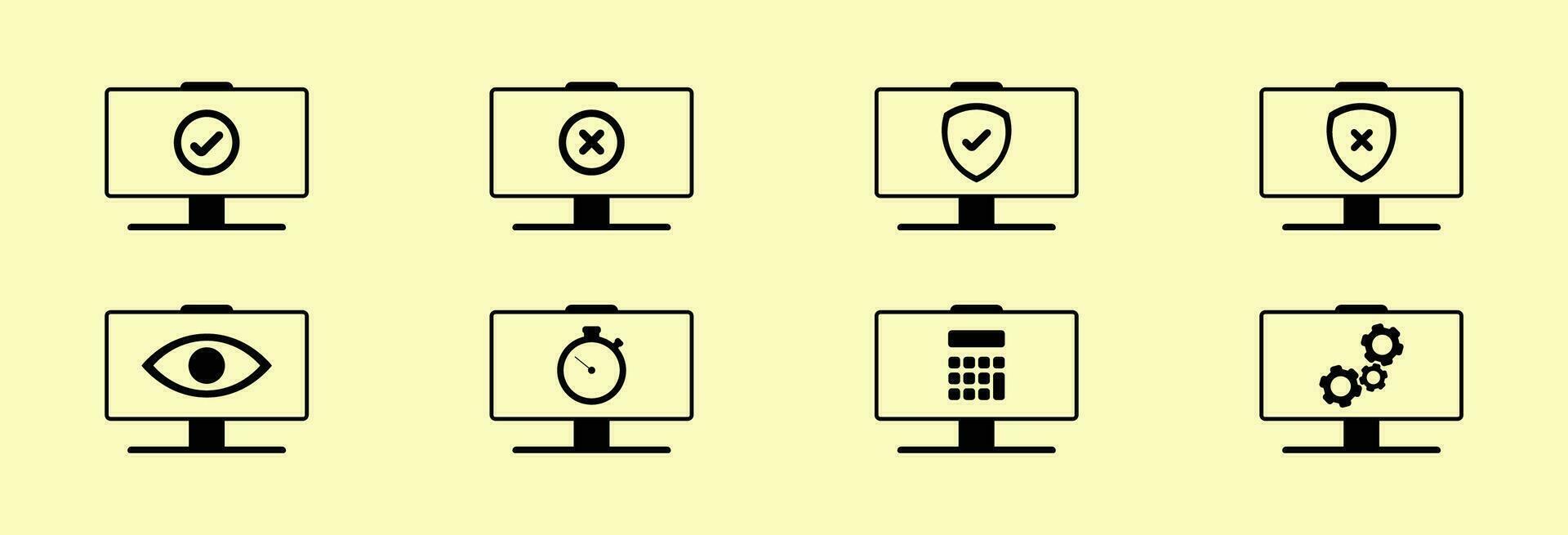 set of audit fill icon vector