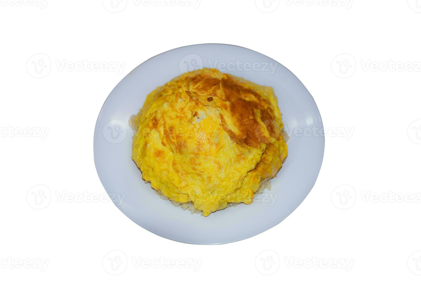 Omelet on the food plate wit clipping path photo