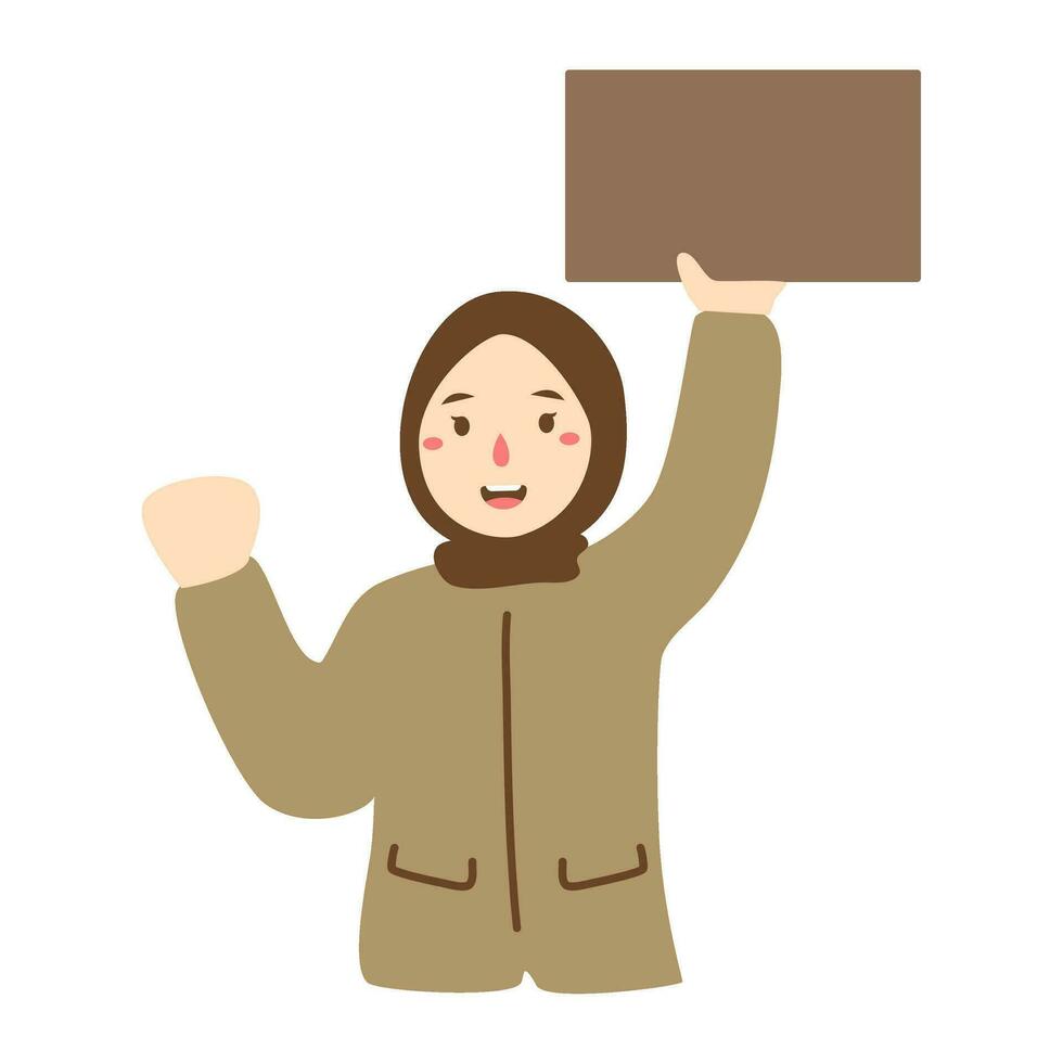 people holding blank placard illustration vector