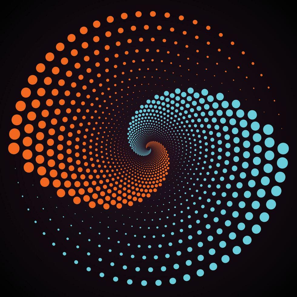 Multicolor dotted spiral vortex circle vector Mandala illustration