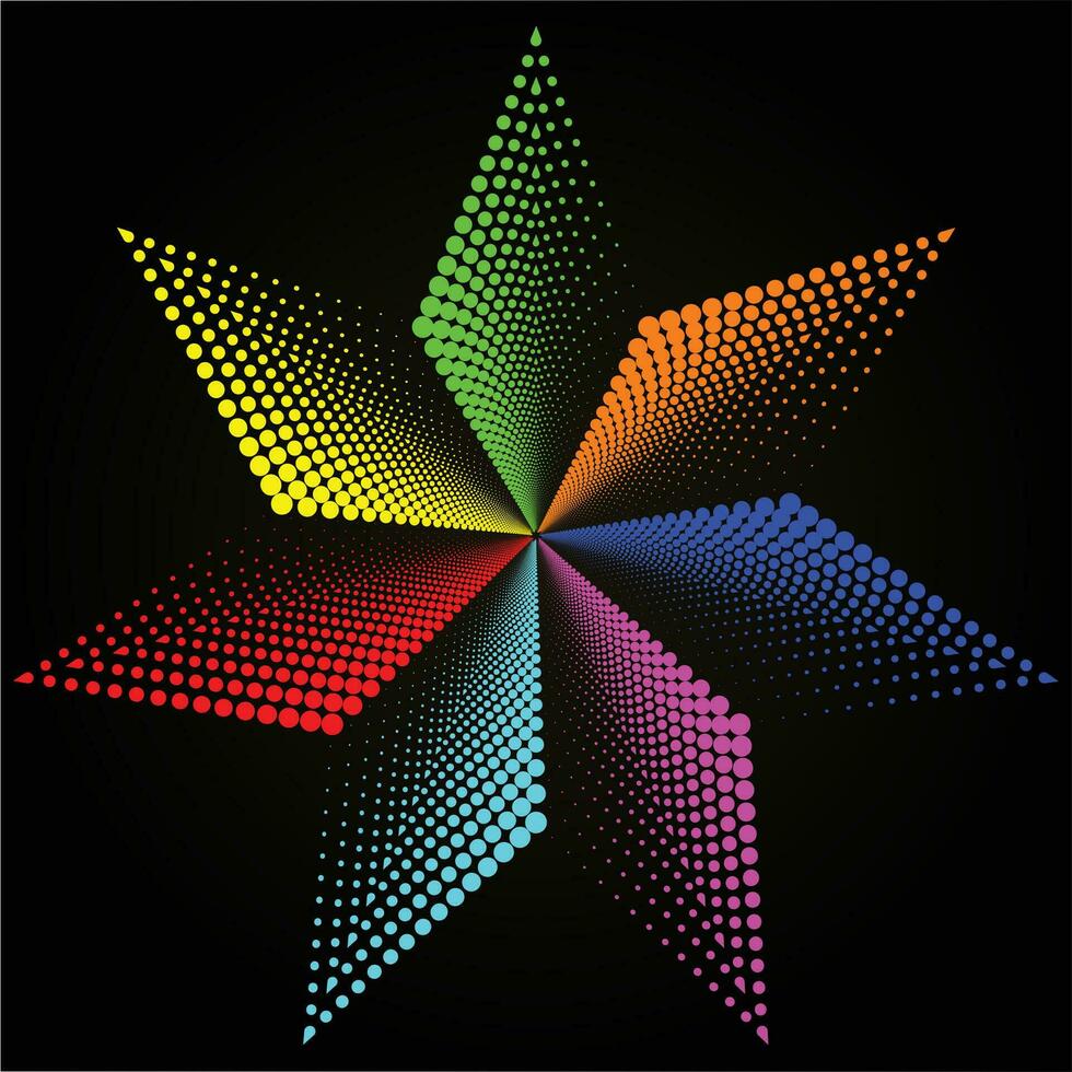 Multicolor dotted spiral vortex circle vector Mandala illustration