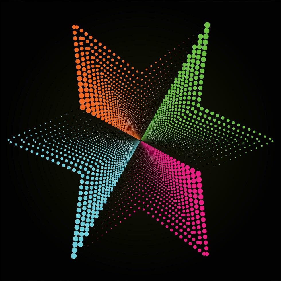 multicolor punteado espiral vórtice circulo vector mandala ilustración