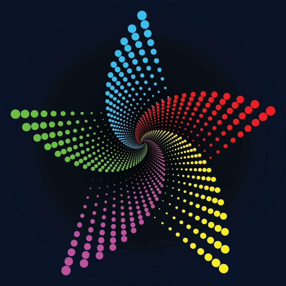 Multicolor dotted spiral vortex circle vector Mandala illustration