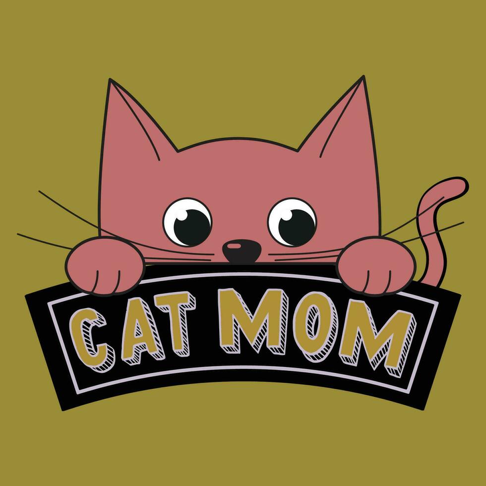 lindo diseño de gato vector