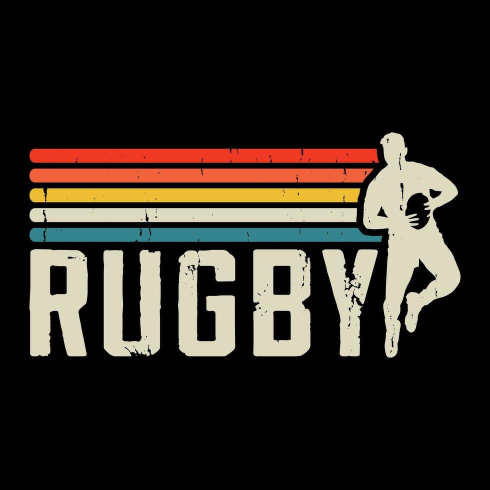 Funny Rugby Player Coach Vintage Rugby Player T-shirt Design vector