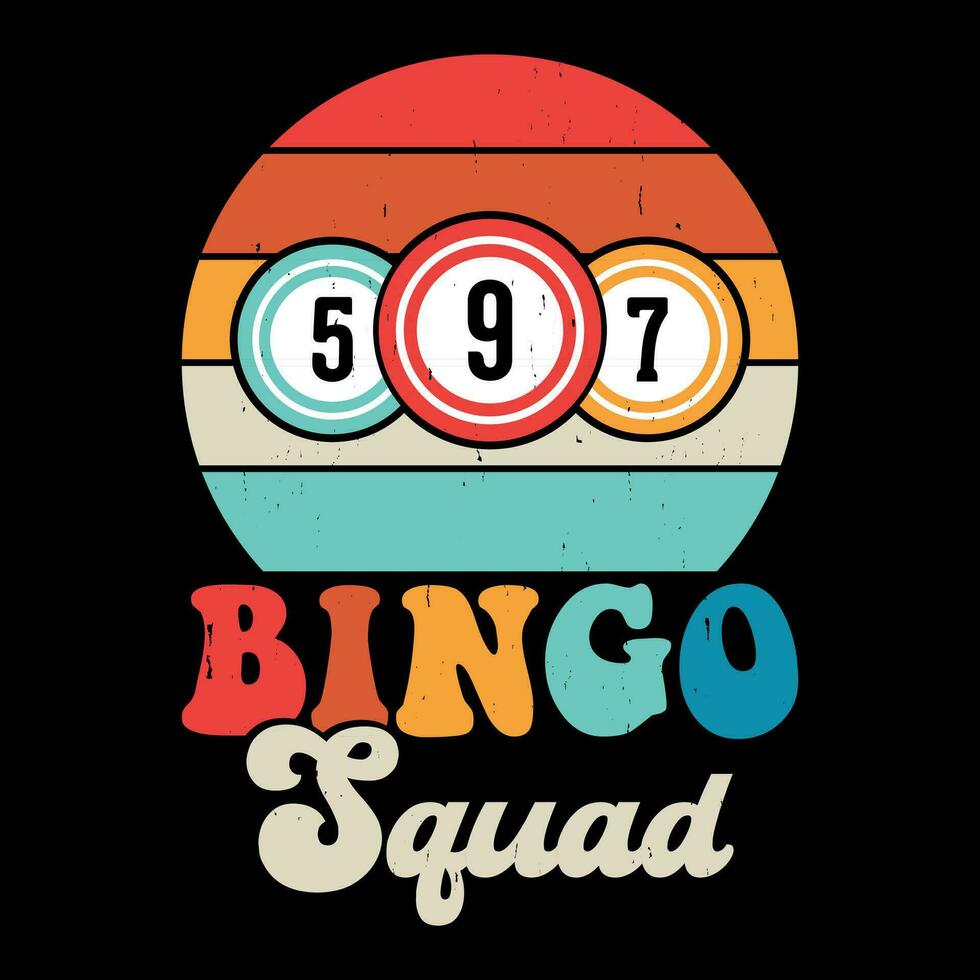 bingo equipo gracioso bingo jugador casino Clásico bingo camiseta diseño vector