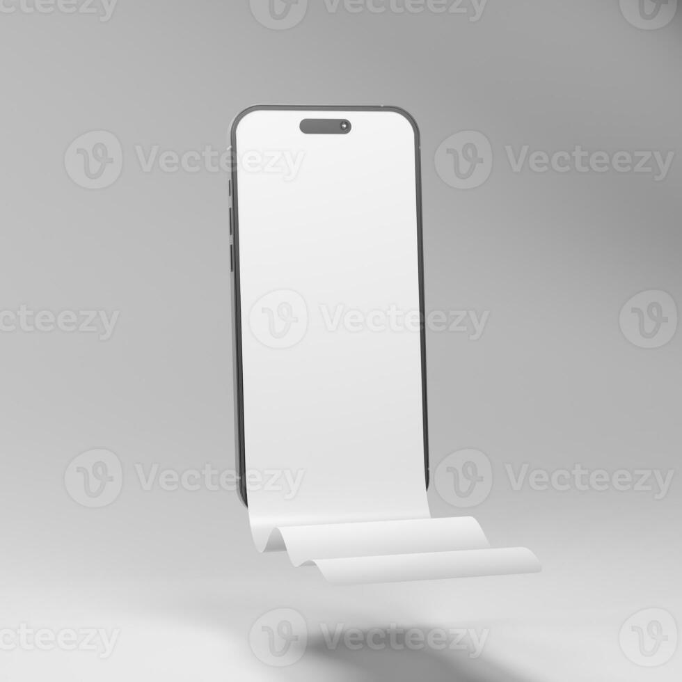 Long scroll smartphone screen, use for design presentation mockup photo