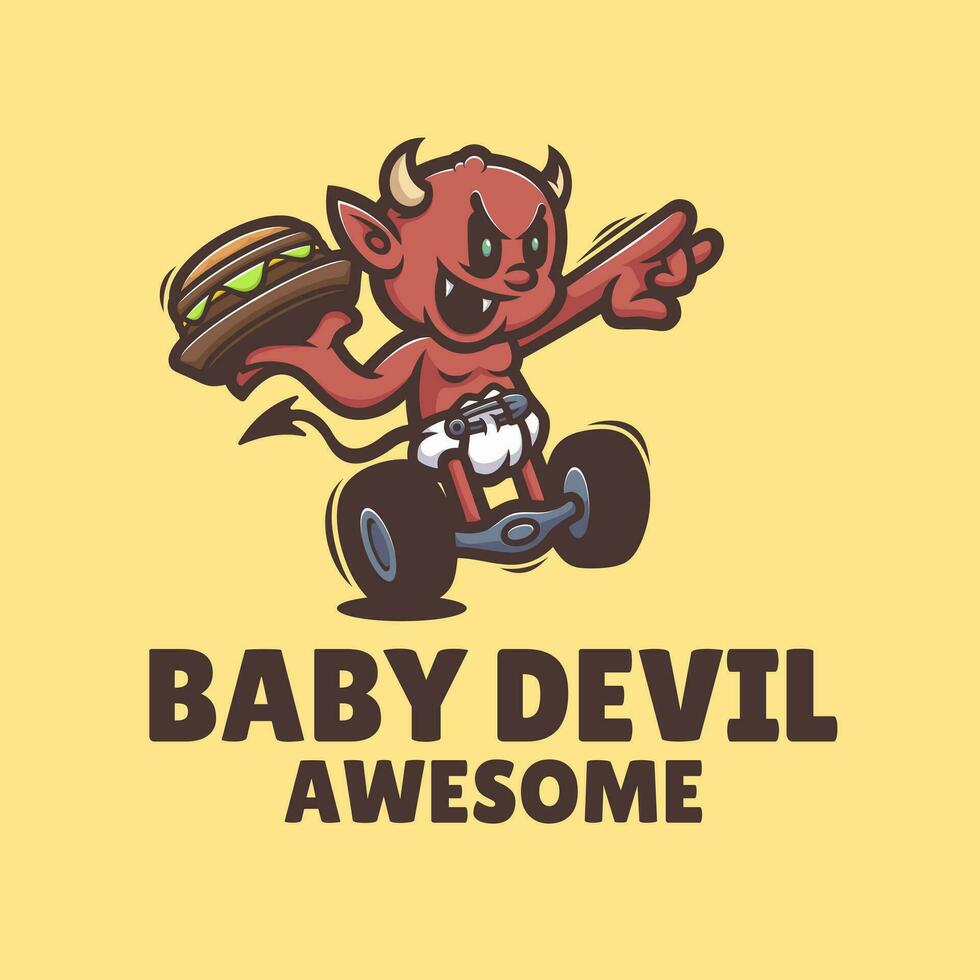 bebé diablo logo vector
