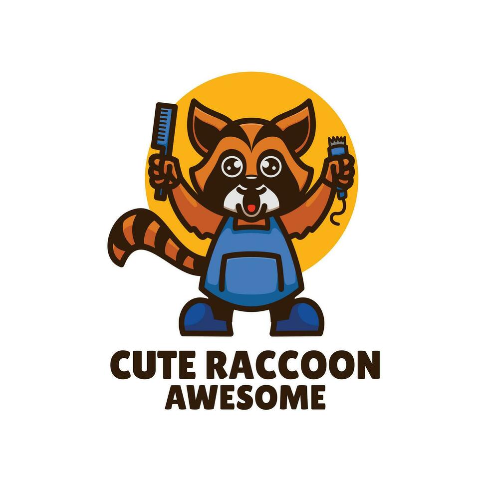 Cute Raccoon Logo vector