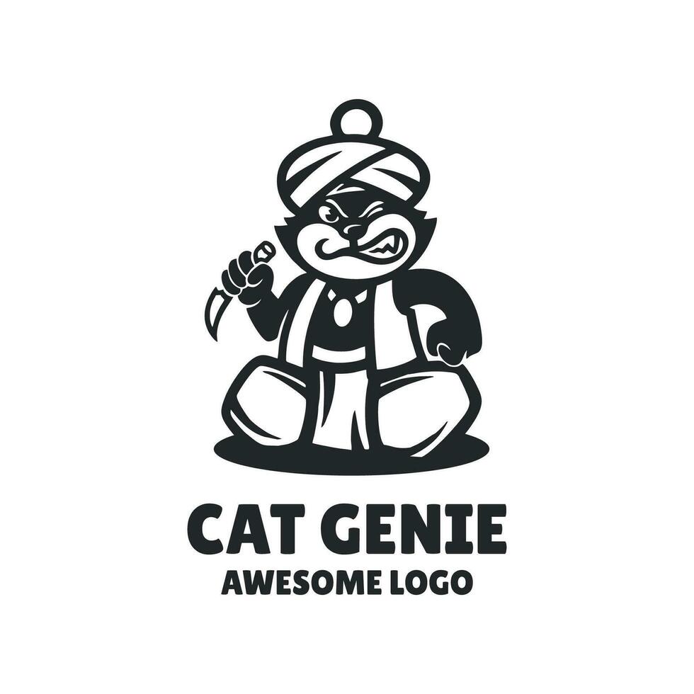 ilustración vector gráfico de gato genio, bueno para logo diseño