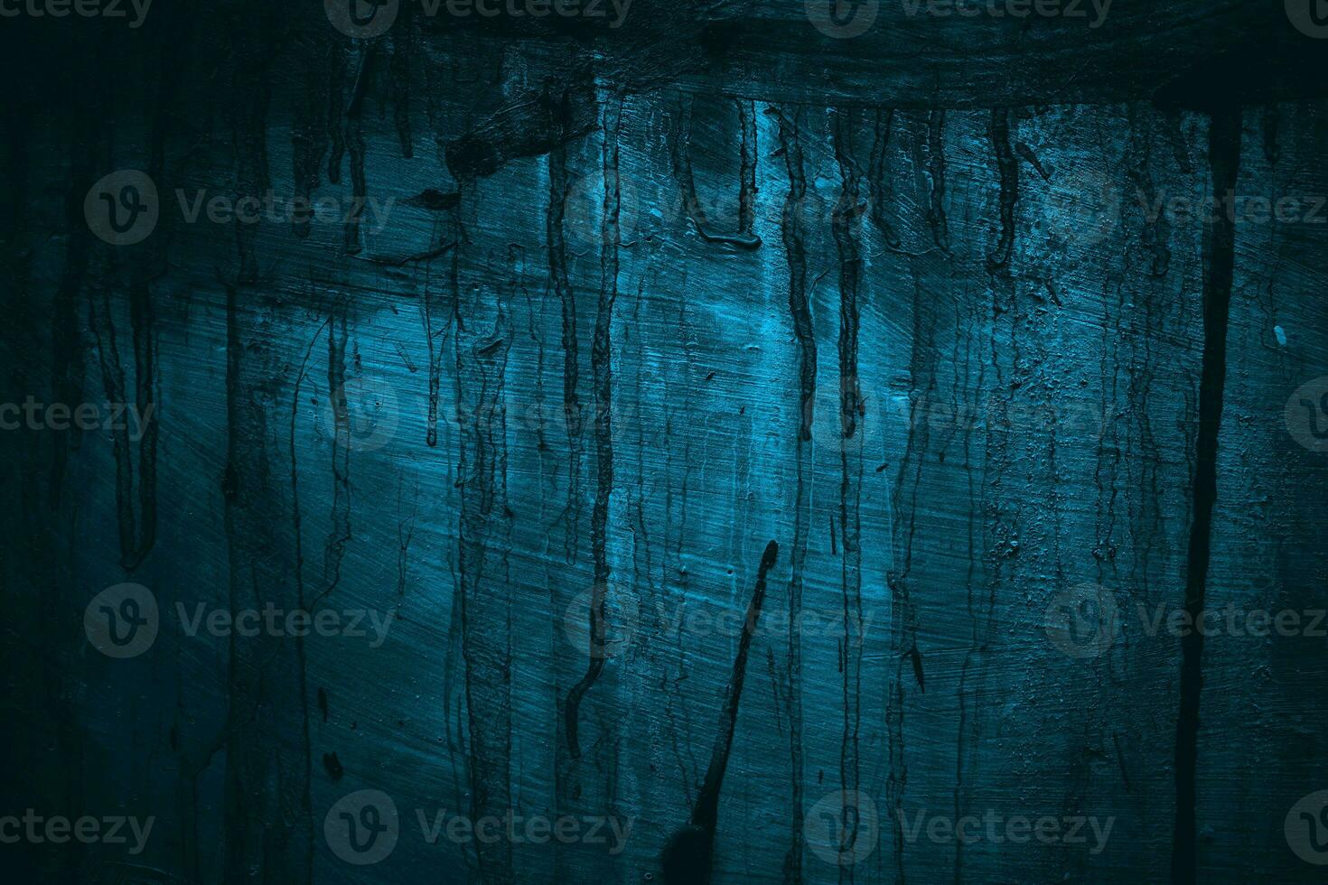 Blue wall Scary texture for background. Dark blue cracked cement photo