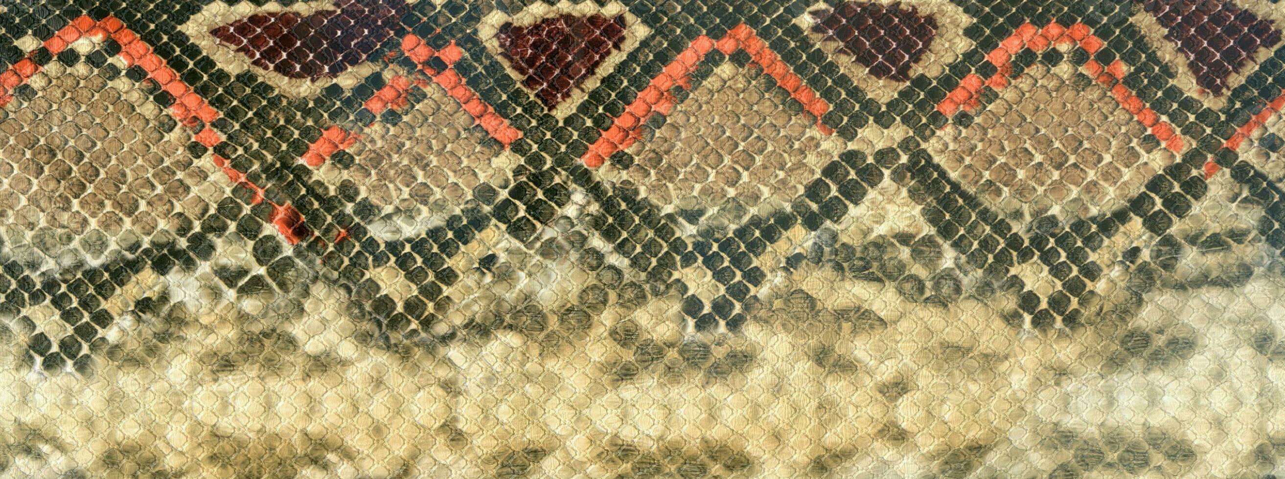 Snake skin leather textured reptile print. Pyton animal leather background. photo