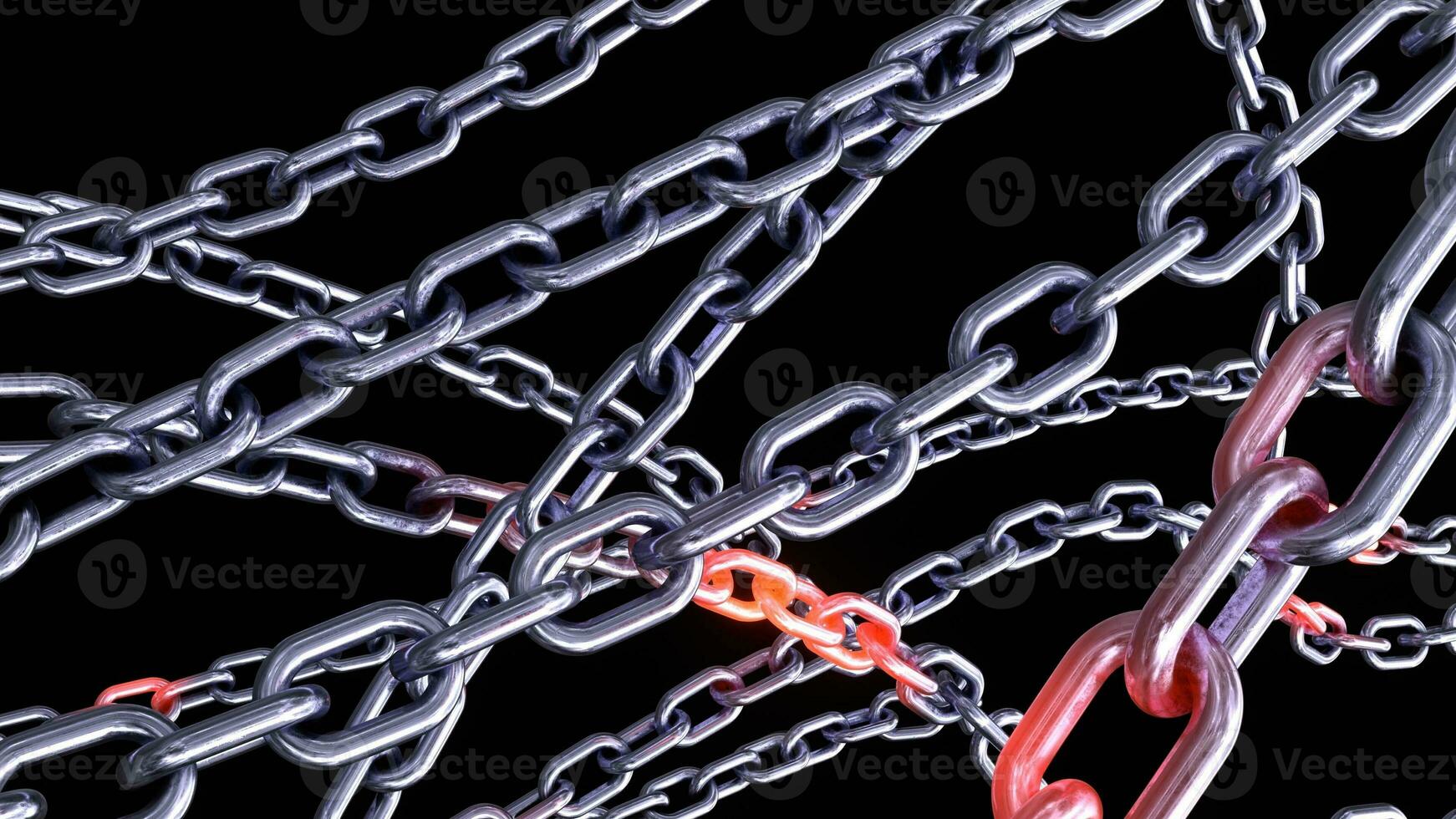 Metallic Chain Links on Black Background photo