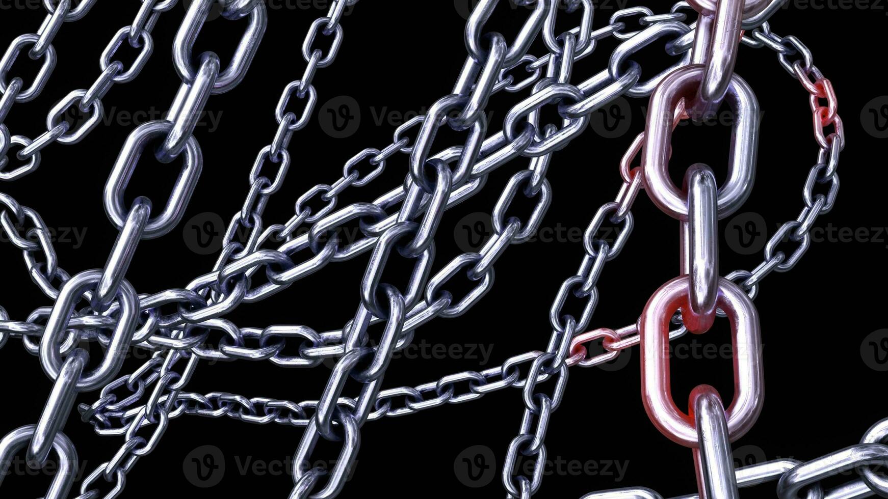 Metallic Chain Links on Black Background photo