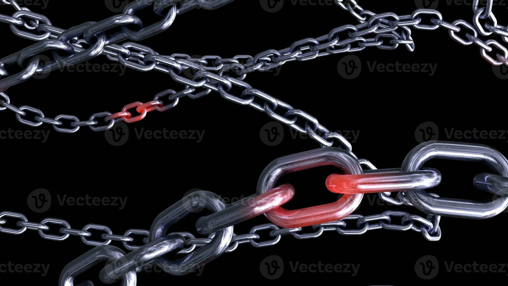 Metallic Chain Links on Black Background photo