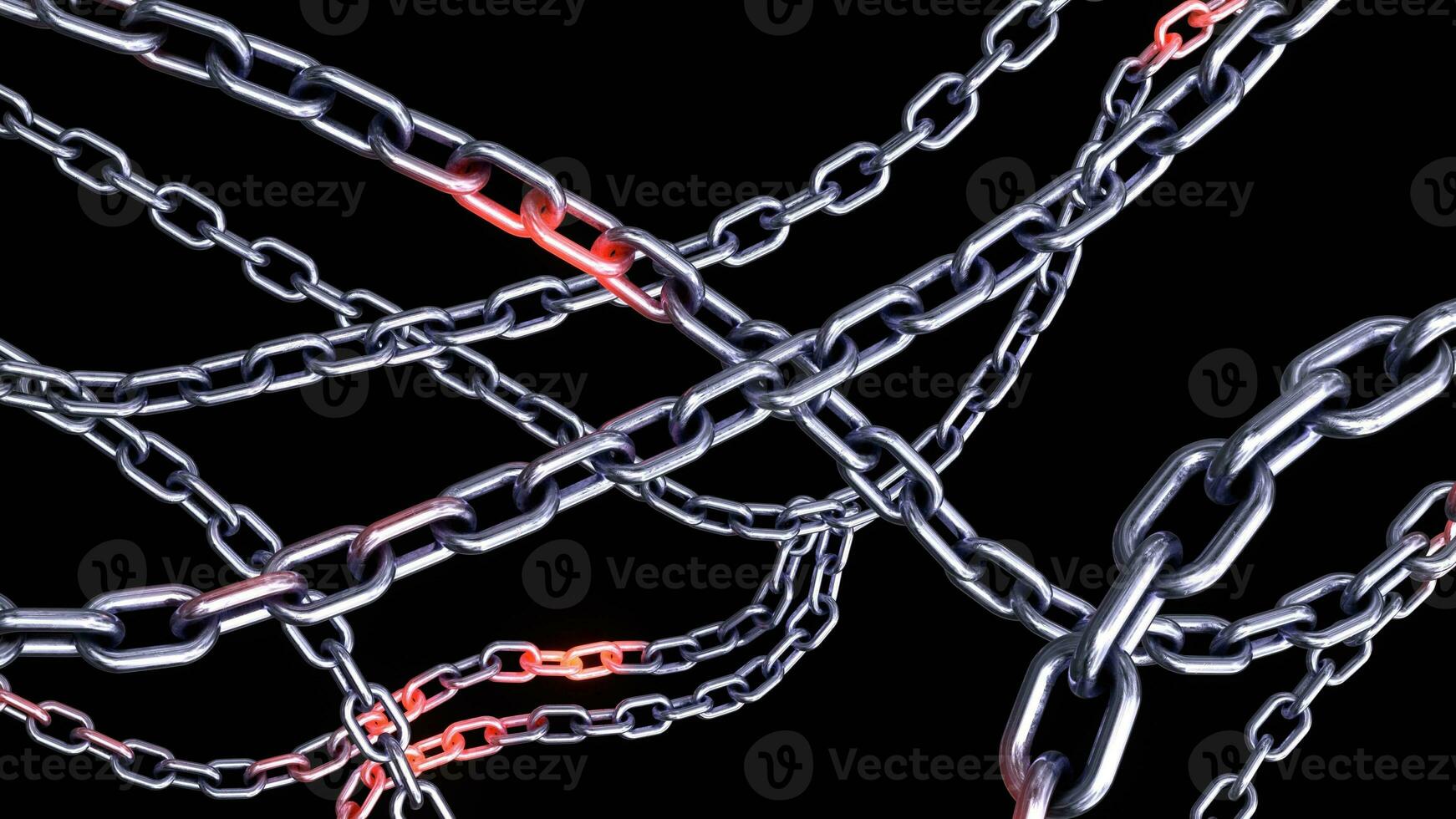 Metallic Chain Links on Black Background photo