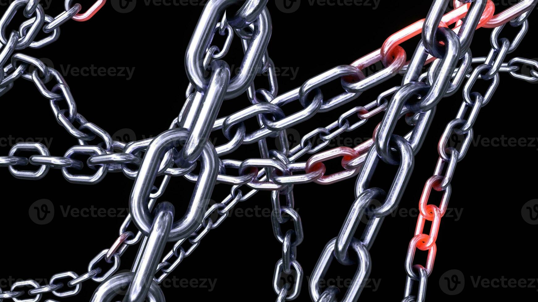 Metallic Chain Links on Black Background photo