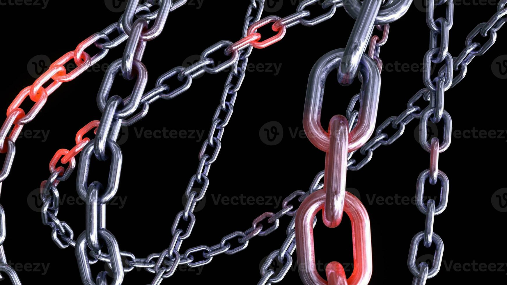Metallic Chain Links on Black Background photo
