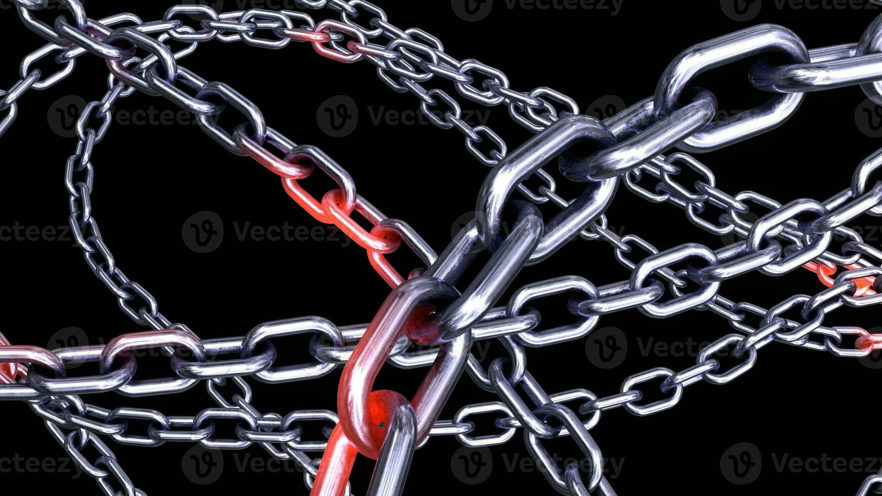 Metallic Chain Links on Black Background photo