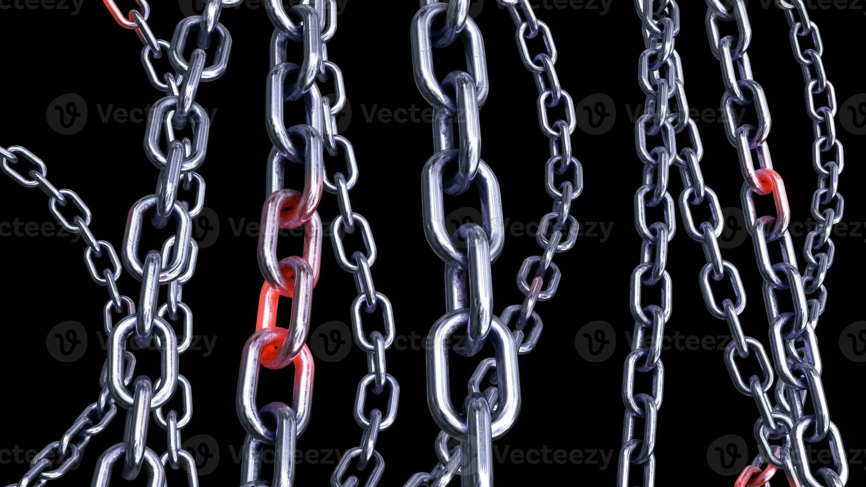 Metallic Chain Links on Black Background photo