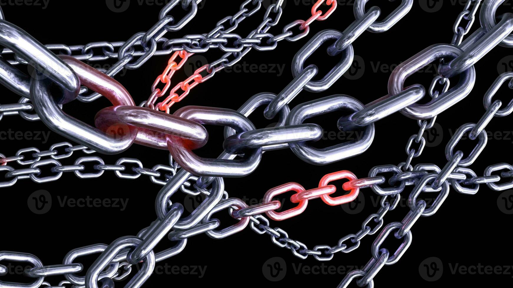 Metallic Chain Links on Black Background photo